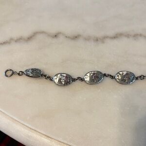 Elegant Hammered Silver Bracelet